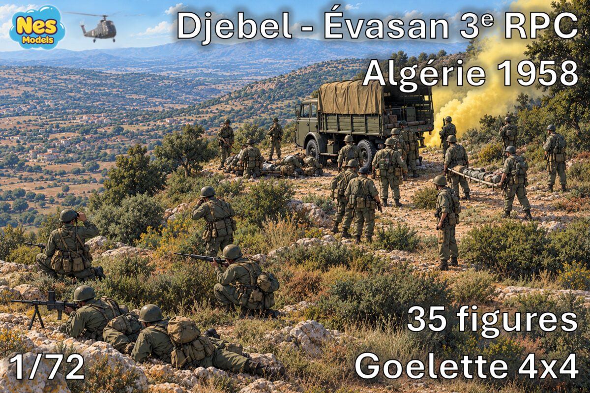 Patrouille de paras français évacuant des blessés, Algérie 1958