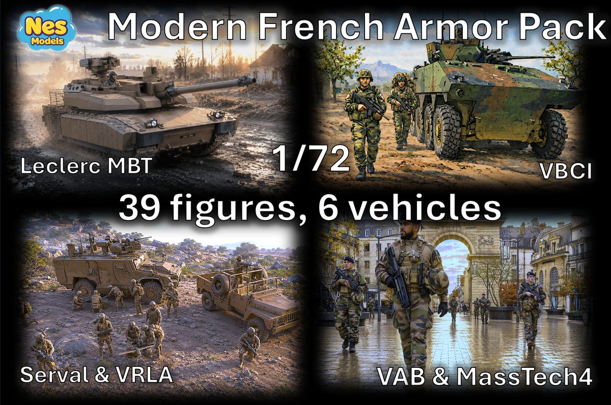 Coffret Modern French Armor Pack : Leclerc, VBCI, Serval, VLRA, VAB, MassTech4
