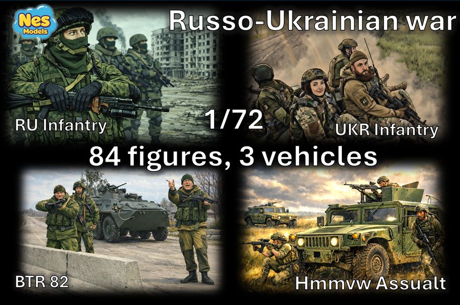 Coffret Russo-Ukrainian War : infanterie RU/UKR, BTR-82, Humvee