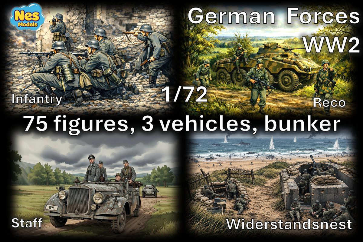 Coffret WW2 German Forces : Infantry, Reco, Staff, Widerstandsnest