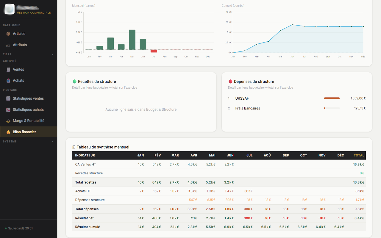 NesFactura — liste des documents de vente